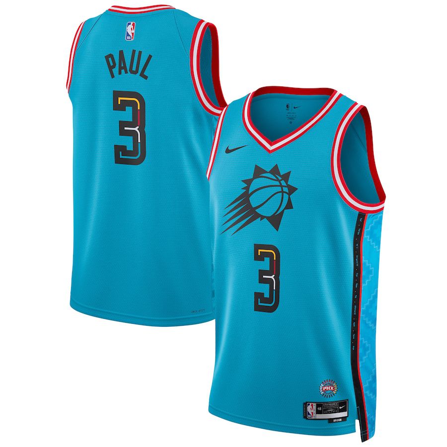 Men Phoenix Suns 3 Chris Paul Nike Turquoise City Edition 2022-23 Swingman NBA Jersey
